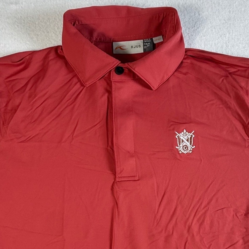 KJUS Polo Shirt Mens XL Sport Fit Short Sleeve UPF 50+ Red Performance Golf Wear